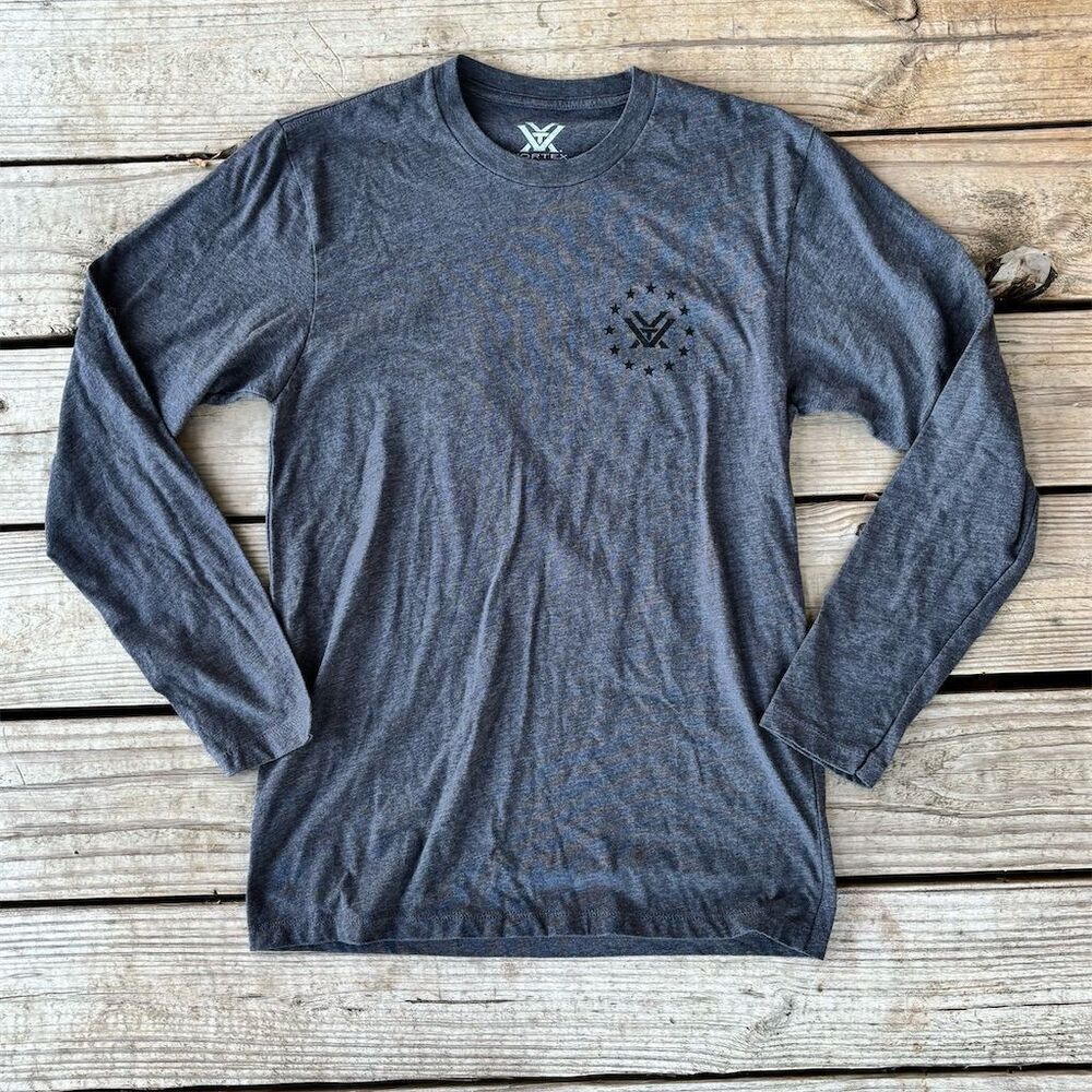 Vortex Optics Unisex Gray Long Sleeve T-Shirt Size‎ M Casual Logo Design